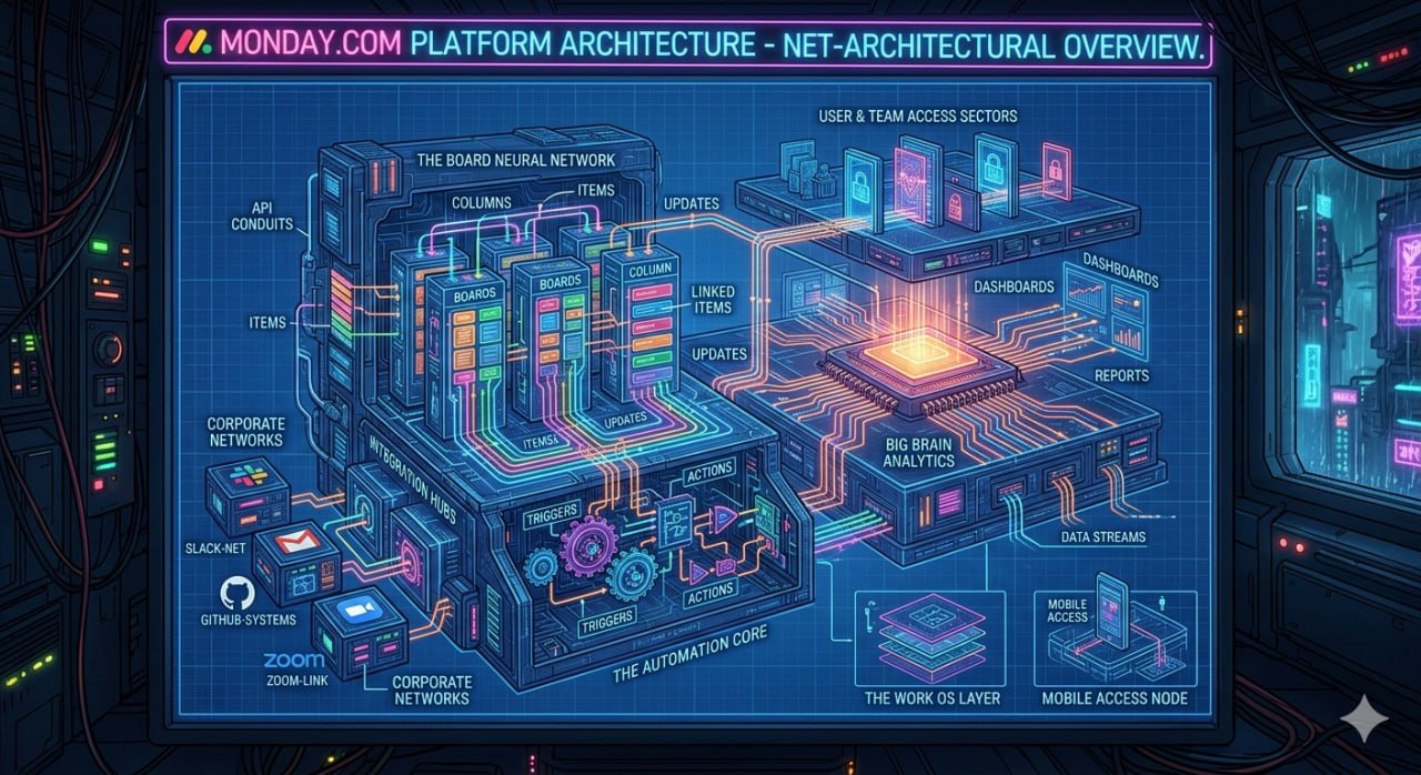 Diagram: Monday.com platform architecture overview